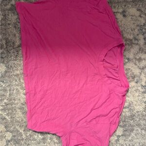 lululemon athletica Cropped Fuchsia Short Sleeve Top